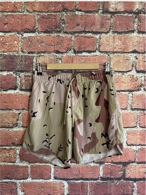 NFQ Men's Camo Athletic Running Working Shorts Size Medium w/ Drawstring